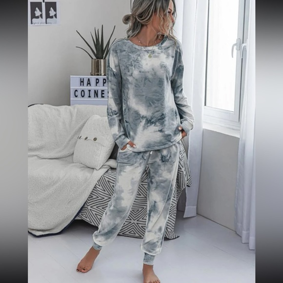 Gray Tie Dye Jogger Lounge Set - Picture 3 of 7
